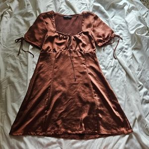 Motel brown satin mini dress